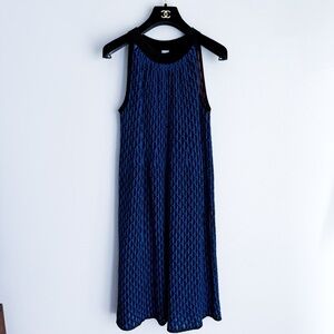 Vintage Missoni knit halter swing dress blue orange size 12